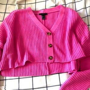 Forever 21 cropped pink sweater
